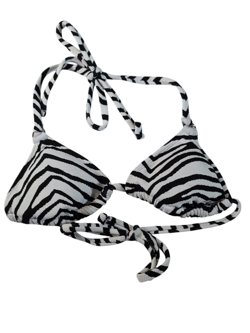 Wild Fable Zebra Print Bikini Top with Ties Size Small